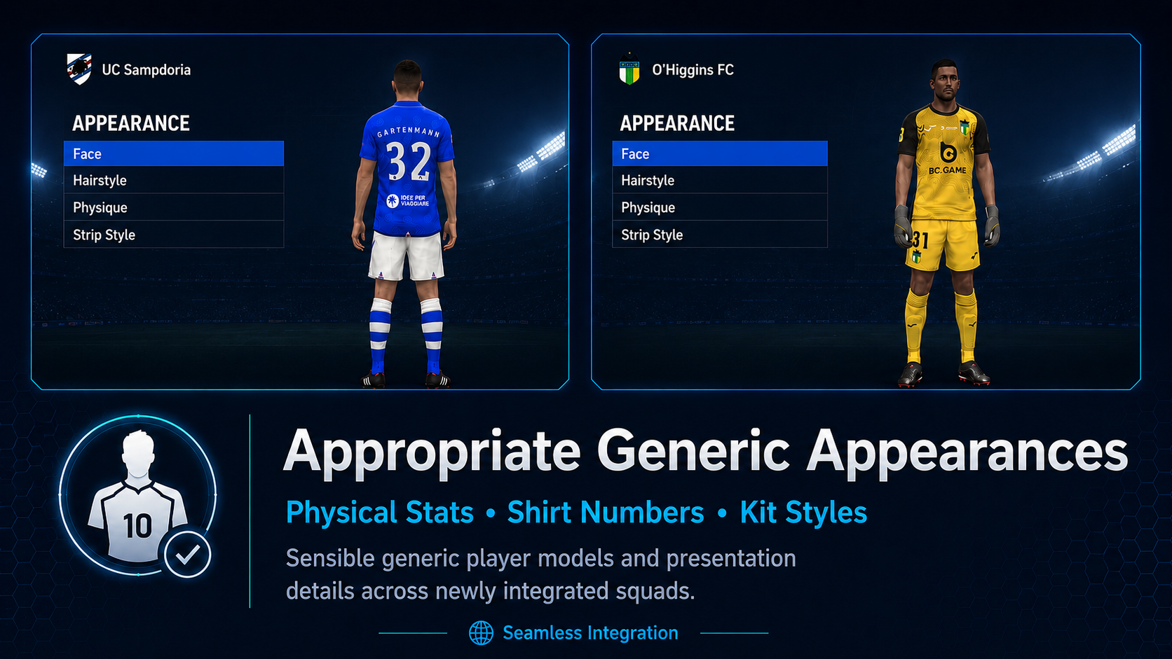 Appropriate player appearances