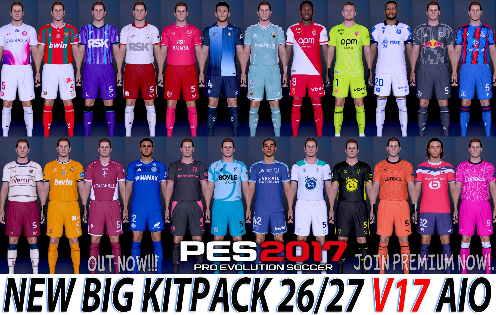 Eslam's PES 2017 2026-27 Kitpack all-in-one preview, including the corrected Kitpack title