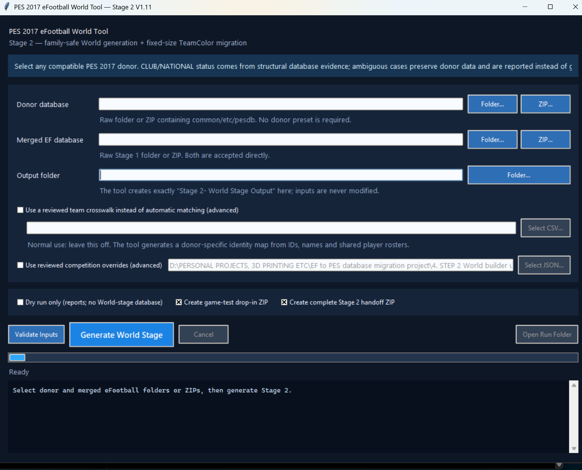 PES 2017 eFootball World Tool Stage 2 database conversion pipeline