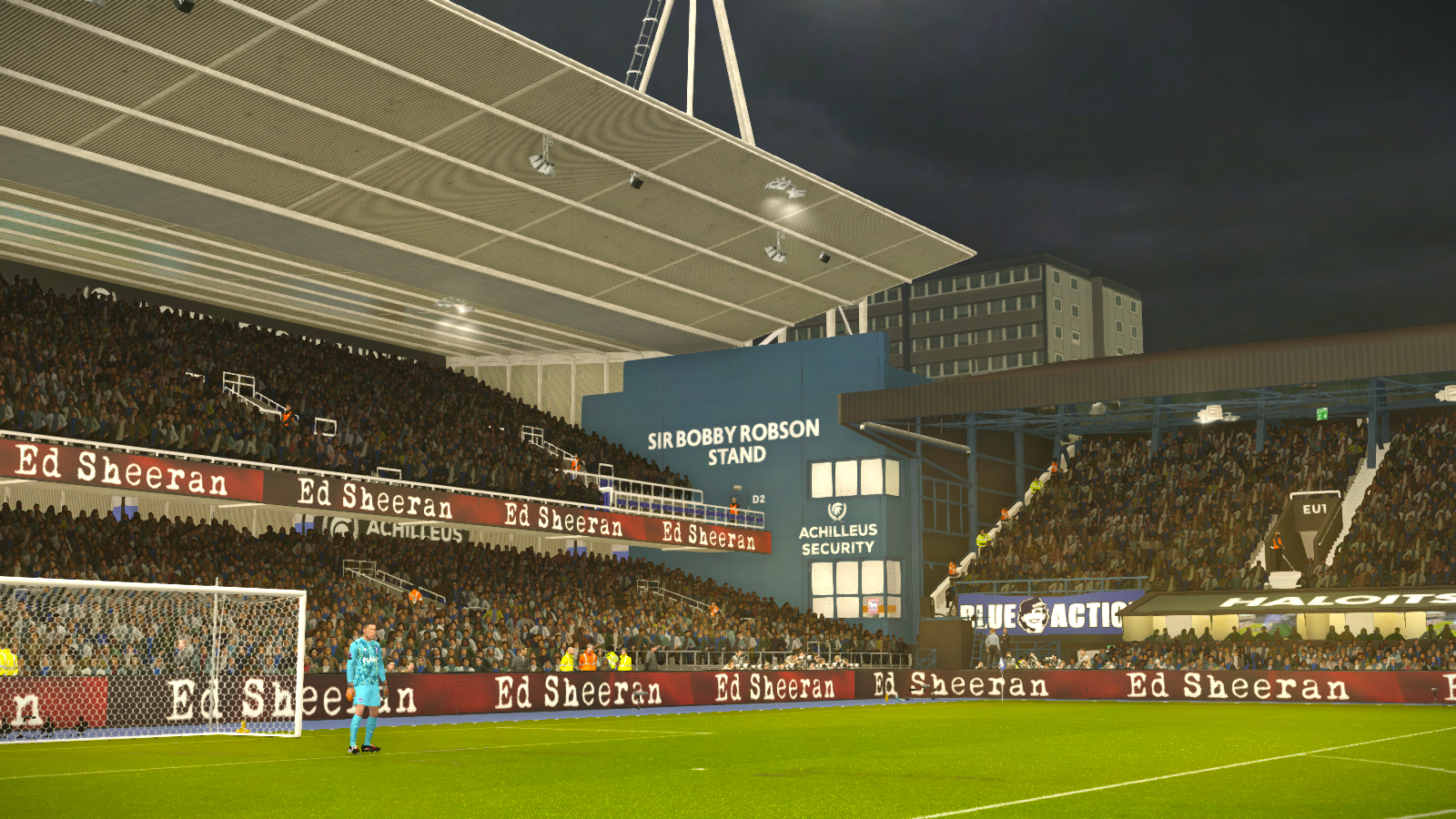 Portman Road stadium in PES 2017 showing the Sir Bobby Robson Stand