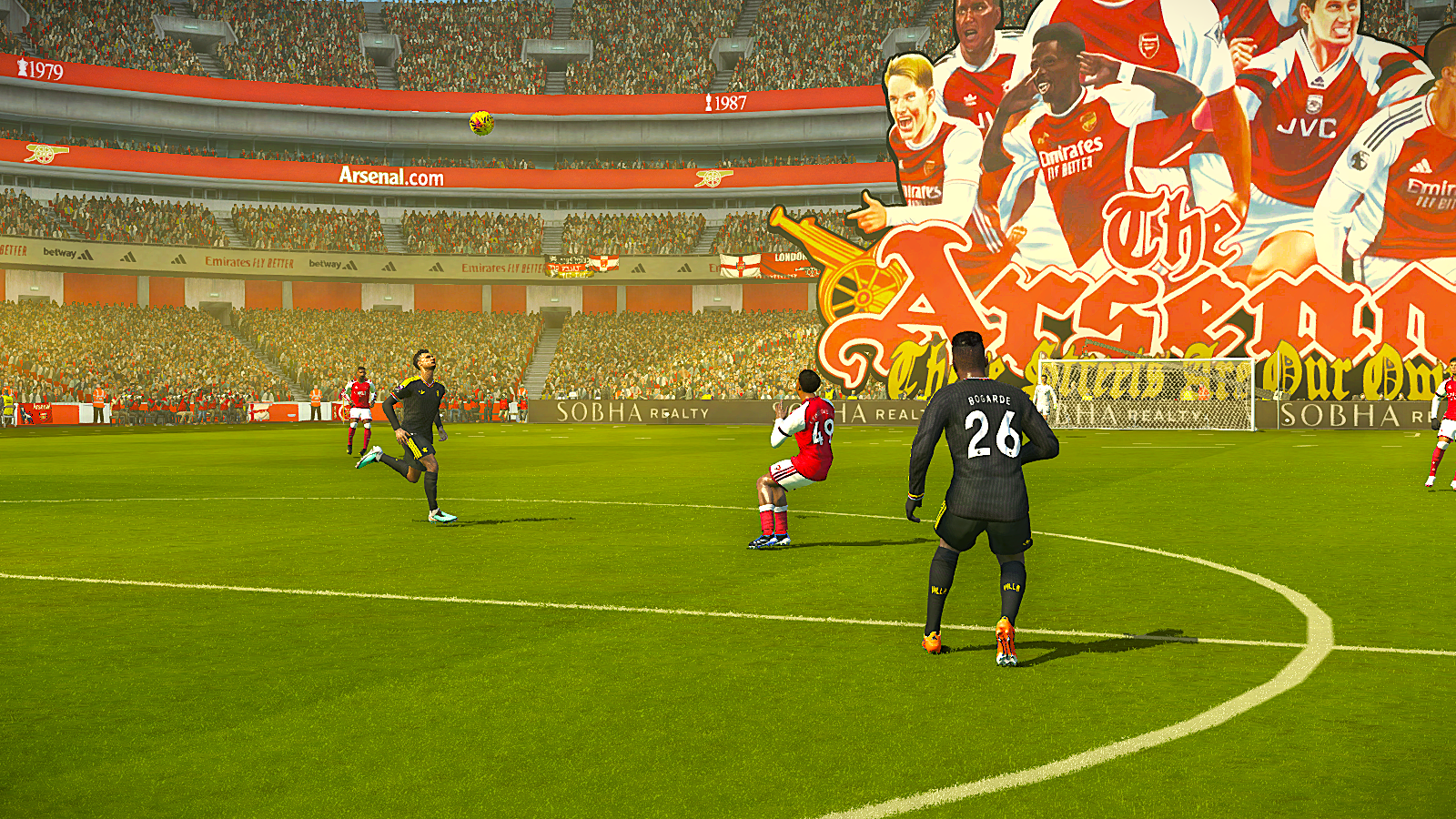 PES 2017 stadium gameplay showcasing Superloader warm atmosphere and lighting